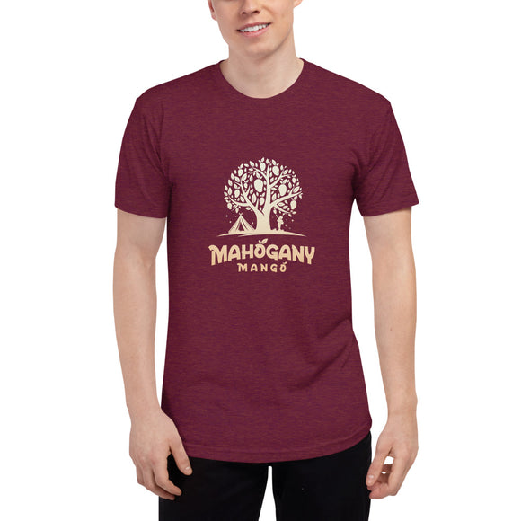 Mahogany Mango Camping Tree Gold American Apparel Tri-Blend Track Shirt